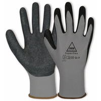Hase Safety Gloves Hase Arbeitshandschuhe Superflex grey, 508610G, Latex, grau, Größe XL, 10 Paar