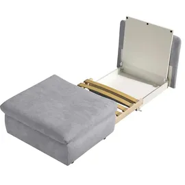 Sofa.de Schlafsessel Etta Kunstleder 88 x 88 x 96 cm Grau mit Schlaffunktion