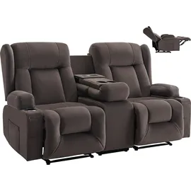 Vevor Loveseat Relaxsessel elektrisch 80 x 100 x 80 cm Braun mit Wärmefunktion und Massage
