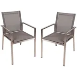 Garden Pleasure Stapelstuhl SIENNA 56 x 64 x 85 cm grau 2 St.
