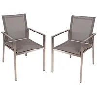 Garden Pleasure Stapelstuhl SIENNA 56 x 64 x 85 cm grau 2 St.