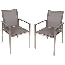 Garden Pleasure Stapelstuhl SIENNA 56 x 64 x 85 cm grau 2 St.