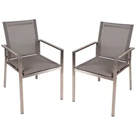 Garden Pleasure Stapelstuhl SIENNA 56 x 64 x 85 cm grau 2 St.