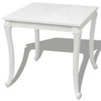 Schöne Esstisch 80x80x76 cm Hochglanz Weiß, einfach zu montieren, mit praktischen Design