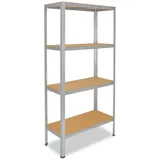 shelfplaza HOME 180x50x40 cm Schwerlastregal in verzinkt mit 4 Böden und 175 kg Traglast pro Boden