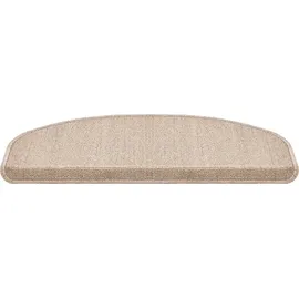 [en.casa] Stufenmatte 15er Set Halbrund 65 x 24 cm Treppenmatte Treppenschoner Treppenschutz Selbstklebend Beige