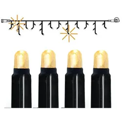System 24 LED Lichtervorhang Eisregen mit Glitzereffekt - 3x0,4m - 49WW LED - koppelbar - ohne Trafo