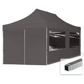 TOOLPORT Faltpavillon Economy 3 x 6 m inkl. 4 Seitenteile dunkelgrau