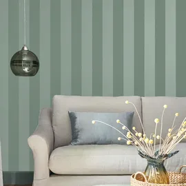 Laura Ashley Vliestapete Lille Pearlescent Stripe FSC®de Green Grün FSC®