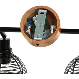 Licht-Erlebnisse Deckenspot BAGDON Holz Metall 2x E14 2-flammig wohnliche Deckenlampe Schlafzimmer Wohnzimmer, AD132-20-62