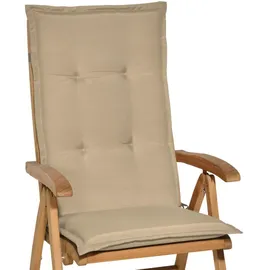 Beautissu Hochlehner Auflage 120 x 50 x 6 cm beige 6-tlg.