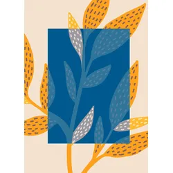 Bild KOMAR "Illustration Colorful Foliage", bunt (farbe bild(er): bunt), B:50cm H:70cm, Papier, Holz, Bilder, Wandbild zur Dekoration - ohne Rahmen