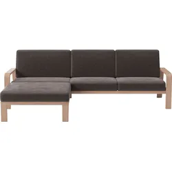 Ecksofa SIT & MORE "Kolding L-Form", grau (anthrazit), B:264cm H:91cm T:178cm, 100% Polyester, Sofas, Armlehnen aus Buchenholz in natur, verschiedene Bezüge und Farben