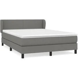 vidaXL Boxspringbett mit Matratze Dunkelgrau 140x200 cm Stoff