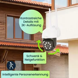 casativo-tech Überwachungskamera 2K Weiß