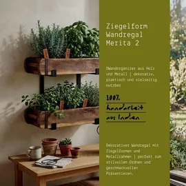 Marrakesch Orient & Mediterran Interior Ziegelform Wandhalter Merita 2 Regal Set 30 x 15 x 40 cm