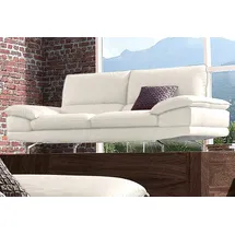 Calia Italia 2,5-Sitzer CALIA ITALIA "Dave, Sitzkomfort der Extraklasse, extra bequeme Armlehnen", weiß (altweiß), B:201cm H:87cm T:97cm, NaturLeder Sorrento;Leder Bull, Sofas, hochwertige Metallfüße, edle Lederbezüge
