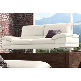 Calia Italia 2,5-Sitzer CALIA ITALIA "Dave, Sitzkomfort der Extraklasse, extra bequeme Armlehnen", weiß (altweiß), B:201cm H:87cm T:97cm, NaturLeder Sorrento;Leder Bull, Sofas, hochwertige Metallfüße, edle Lederbezüge