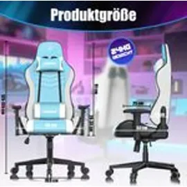 Kesser KESSER® Gaming Stuhl Ergonomisch Bürostuhl mit Kopfstütze & Lendenkissen Racing Gamer Stuhl 150kg belastbar Armlehne 360° Drehbarer Schreibtischstuhl Gaming Chair + Gummi-Rollen