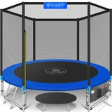 Kesser KESSER® - Trampolin TÜV Rheinland GS Zertifiziert Komplettset mit Sicherheitsnetz, Leiter, Randabdeckung, Seitentasche & Zubehör Kindertrampolin Gartentrampolin Belastbarkeit 150 kg