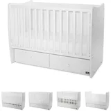 Lorelli Babybett MATRIX NEW 120 x 60 cm, 2 Ebenen, 2 Schubladen weiß