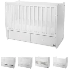 Lorelli Babybett MATRIX NEW 120 x 60 cm, 2 Ebenen, 2 Schubladen weiß