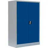 Lüllmann Stahl-Aktenschrank Metallschrank abschließbar Büroschrank Stahlschrank 120 x 92,5 x 42,2cm Grau/Blau 530321