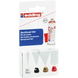 edding 5200 Sprühköpfe-Set weiß, schwarz, rot, gold