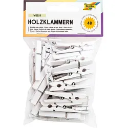 folia Holzklammern weiß 48 St.