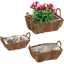 Relaxdays Blumenkasten 30,5 x 24 x 19 cm Braun