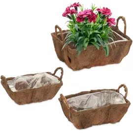 Relaxdays Blumenkasten 30,5 x 24 x 19 cm Braun
