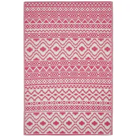 Homescapes Tia Outdoor-Teppich 150 x 240 cm Pink/Weiß