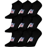 NFL Unisex 9er Pack Stretch-NFL Shield 9Pack Sneaker Socks, schwarz 43-46