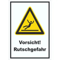 Vorsicht Rutschgefahr Schild A4 (210x297mm)