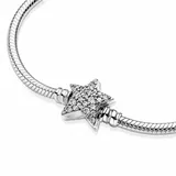 Pandora 599639C01 Damen-Armband Sternverschluss Silber, 18 cm