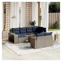 vidaXL Gartensofa-Set 11-tlg. grau