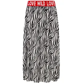 Zwillingsherz Maxirock Damen Zebramuster Schwarz L/XL