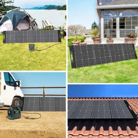 SWAREY Faltbares Solarpanel 200W Monokristallines Solarmodul für Powerstation Garten Camping RV Wandern Tablet