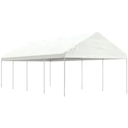 vidaXL Pavillon mit Dach Weiß 8,92x4,08x3,22 m Polyethylen