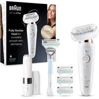 Braun Silk-épil 9 Flex Beauty Set, Epilierer Damen, Haarentfernung mit flexiblem Kopf, kabellose Epilation, inkl. FaceSpa Bürste, Mini-Haarentferner, 9-105