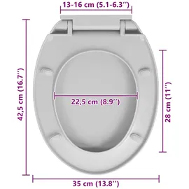 vidaXL Toilettensitz mit Absenkautomatik Hellgrau