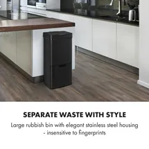 Klarstein Royal Trash Matte Black Sensor-Mülleimer 72 Liter Edelstahl