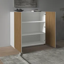 INOSIGN Highboard »Vega,Highboard,Kommode,120 cm«, mit 2 Türen,Fronten mit Rillen-Optik weiß