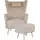 Home Affaire Ohrensessel Telford Mikrofaser 77 x 106 x 92 cm Beige mit Hocker