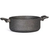H&H Stone Grey Aluminiumtopf mit Antihaftbeschichtung, 26 cm, Induktion