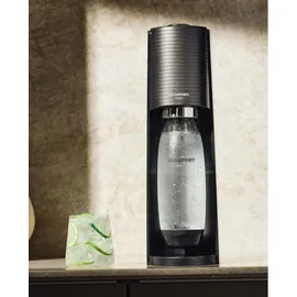 Sodastream Terra black + PET-Flasche 2 l + PET-Flache 1 l + Zylinder