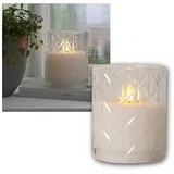Star Trading Kerzenhalter Flamme Romb Metall Transparent/Weiß