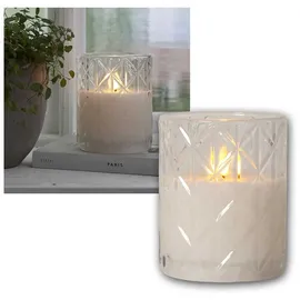 Star Trading Kerzenhalter Flamme Romb Metall Transparent/Weiß