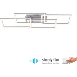 JUST LIGHT LED Deckenleuchte "IVEN", grau (stahlgrau), Lampen, Memory, nach Trennung vom Netz
