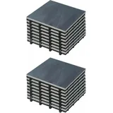 Oviala - 16 Klickbare, schwarze Terrassenplatten aus Stein Grau